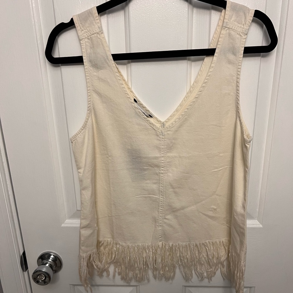 American Eagle Crean Denim Fringe Tank